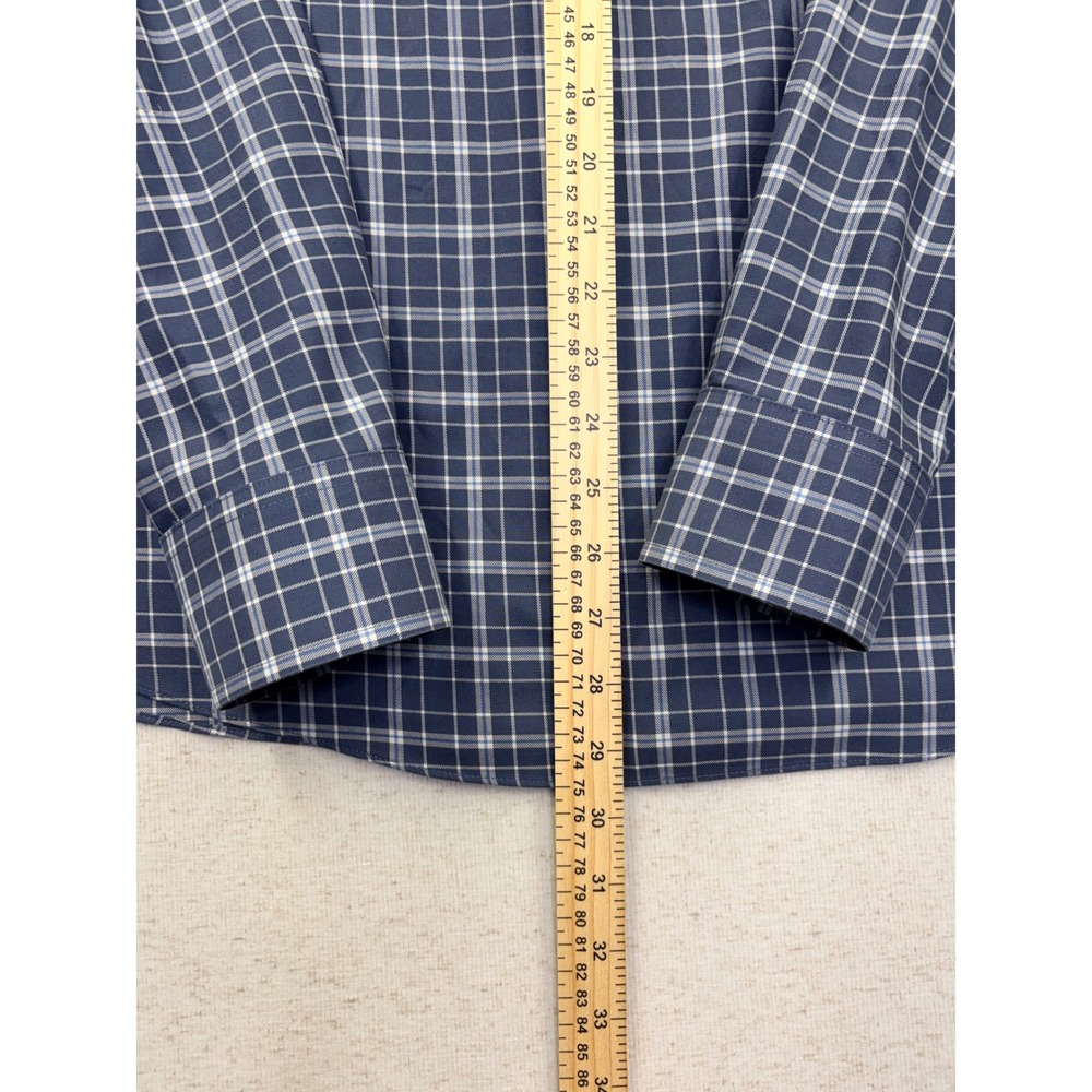 UNTUCKit Lazaret WF Mens Large Blue Plaid Wrinkle Free Button Down Shirt 40682 - Picture 8 of 8